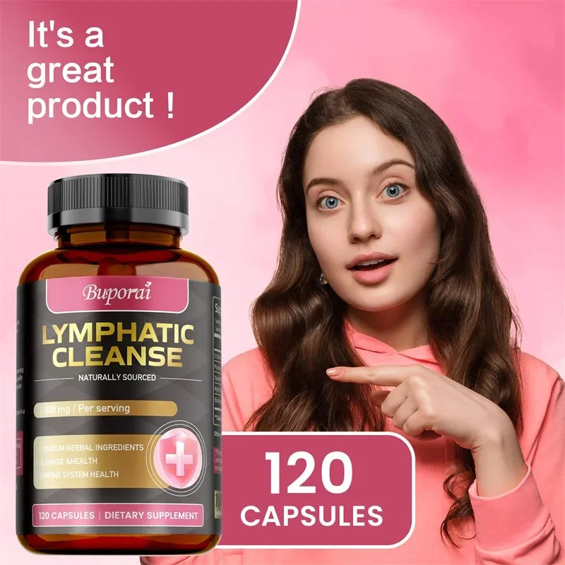 Lymphatic Cleanse - Supports Lymph Node Health and Fluid Balance, Boosts Immunity, and Promotes Overall Well-being - 120pcs Beauty World Shop