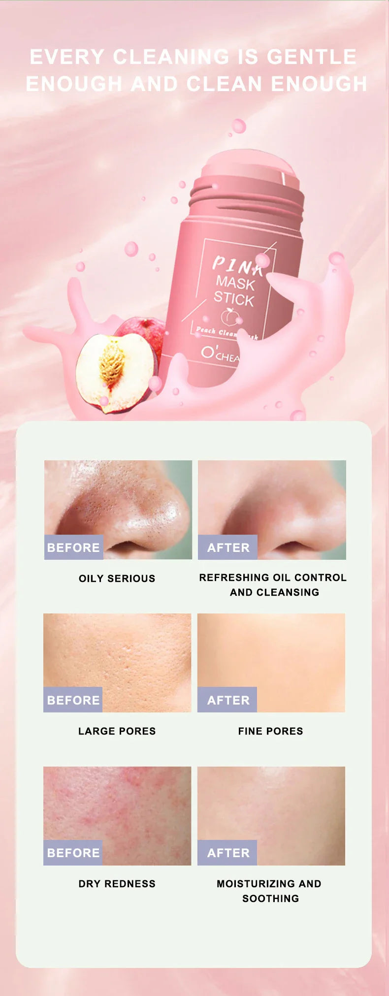 Solid facial mask Stick Green Tea Honey Peach Cleaning Pore Moisturizing Long Charcoal Eggplant Mud Film Beauty Trend Shop