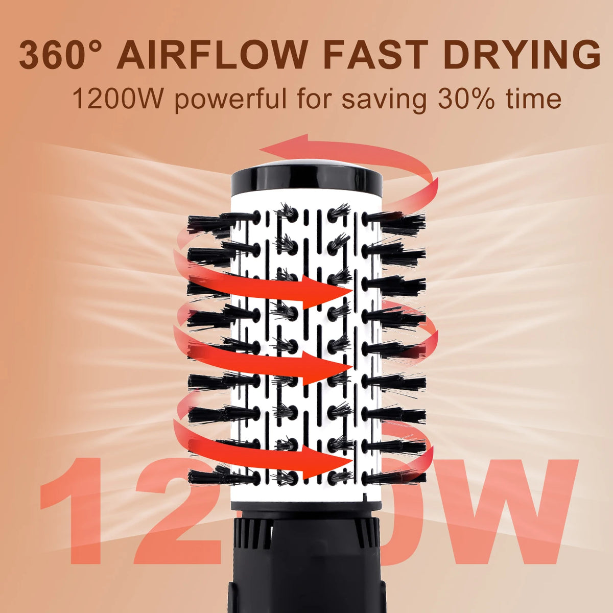 Hatteker EU 4-Head Hair Dryer Hot Air Brush Strong Wind Electric Straightener Curler Roller Comb Blower Styling Tool for Women Beauty World Shop