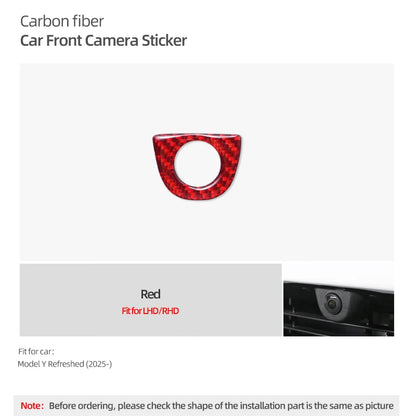 For Tesla Model Y Juniper 2025- Carbon Fiber Car Styling Head Front Camera Protector Stickers Trim Auto Decoration Accessories Beauty World Shop