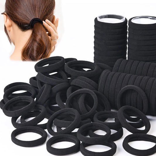 50/100 pieces of black and white hair bands, women's hair bands, high-elasticity rubber band hair bands, hair bands Beauty World Shop