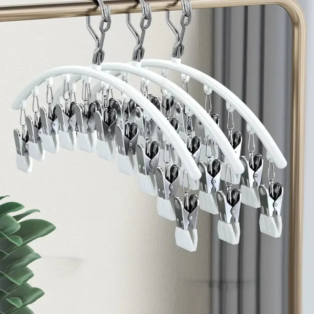 Rack de secagem à prova de vento com clipes – cabide de plástico para meias, jaquetas e lavanderia doméstica Beauty Trend Shop