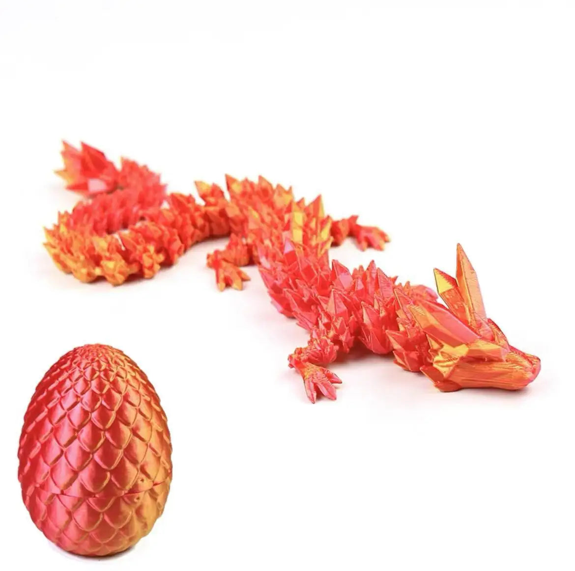 3D Printed Dragon Egg with Dragon Full Articulated Dragon Modle Movable Rotatable Articulated Desktop Ornament Kid Toy Beauty World Shop