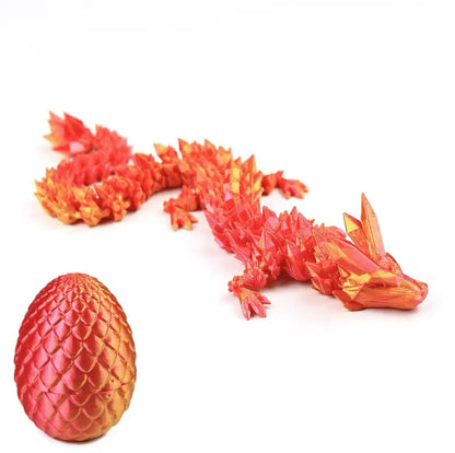 3D Printed Dragon Egg with Dragon Full Articulated Dragon Modle Movable Rotatable Articulated Desktop Ornament Kid Toy Beauty World Shop