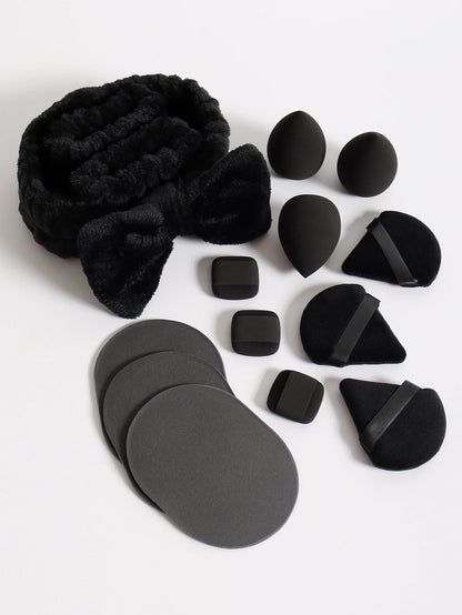 15 件套 Cosmetic Puff Makeup Sponge Blender Beauty Egg Foundation Sponges Puff Wash Face Headband Wristband Make up Accessories Beauty World Shop