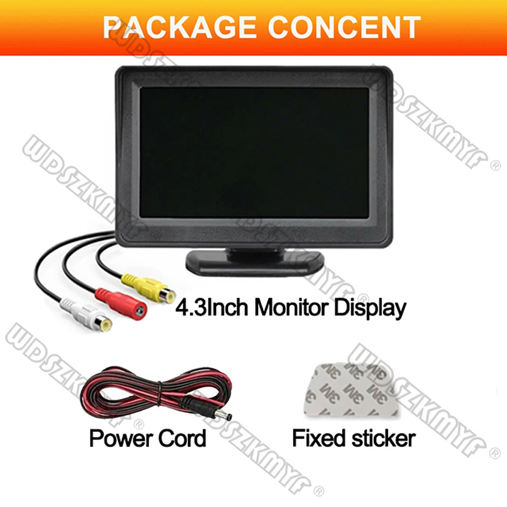 Easy Installation 4.3Inch or Rear View Camera Monitor Screen Reversing Camera for Car Parking Parking System Camera for Vehicle Beauty World Shop
