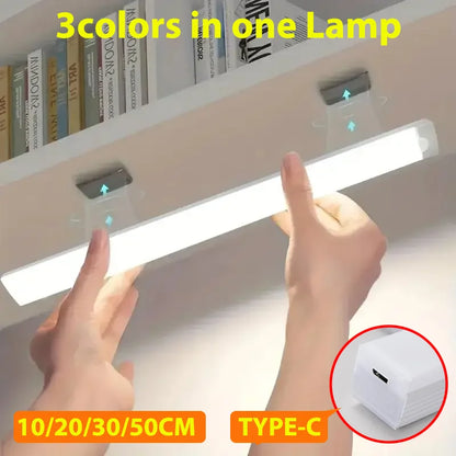 LED Motion Sensor Light Wireless LED Night Light Type C Rechargeable Light Cabinet Wardrobe Lamp Staircase Backlight For Kitchen Beauty World Shop