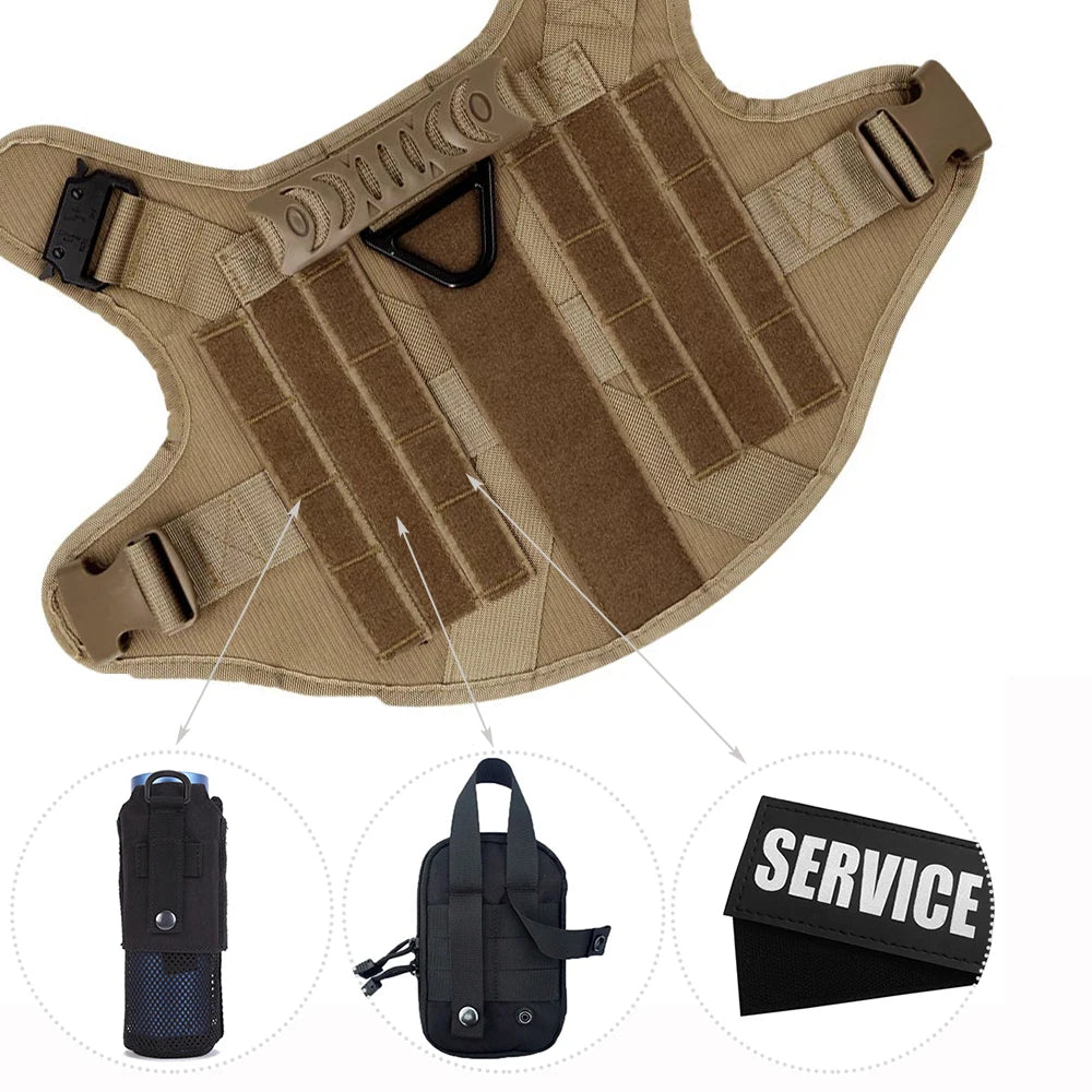 Military Large Dog Harness Training Pet Vest for French Bulldog German Shepherd Malinois Tactical Harnesses For Dogs Accessories Beauty World Shop