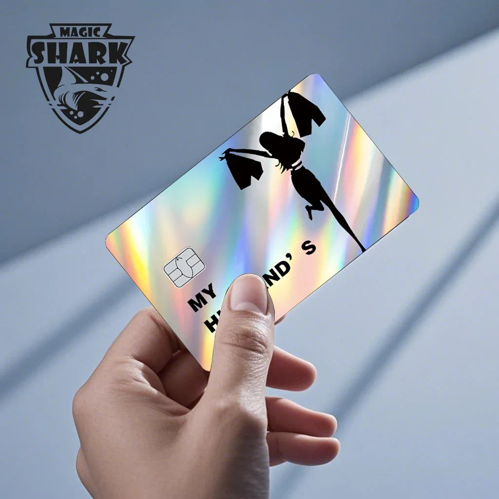 Magic Shark Skull Panda Hunter Broke Blue Eyes Dragon Laser Holographic Sticker Cover Film Skin for Credit Bank Debit Card Beauty World Shop