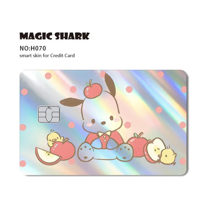 Hot Sale Hello Kitty Kuromi Holographic Laser Shinny Film Skin Cover Sticker for Debit Credit Card Bank Card Beauty World Shop