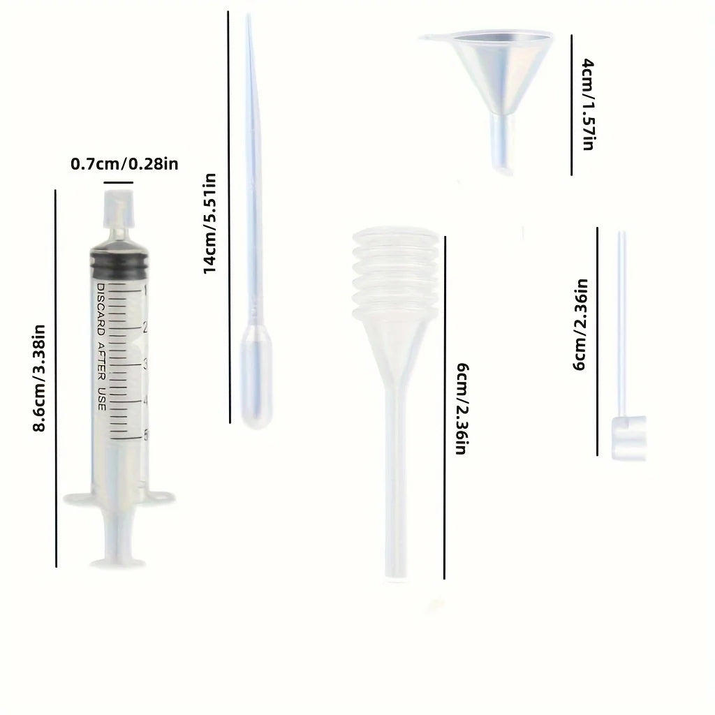 12-piece perfume dispenser set - 2 syringes, 2 pipettes, 2 perfume separators, 2 converters, 2 funnels, 2 spring-loaded pipettes Beauty World Shop