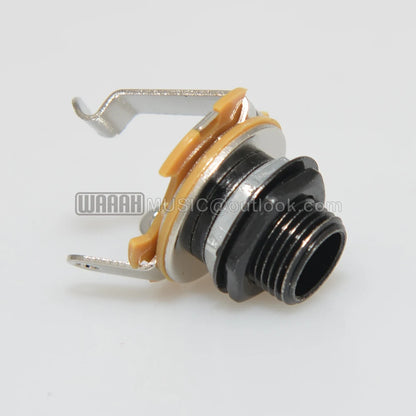 1pcs Electric Guitar Input Jack For Electric Guitar & Bass Guitar 1/4"" (6.35mm) Mono Jack Socket Chrome Nut & Washer Beauty World Shop