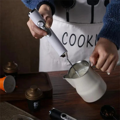 Handheld Double Stick Wireless Whisk Custard Foamer Mini Portable Blender Coffee Milk Three Speed Control Egg White Whipped USB Beauty World Shop