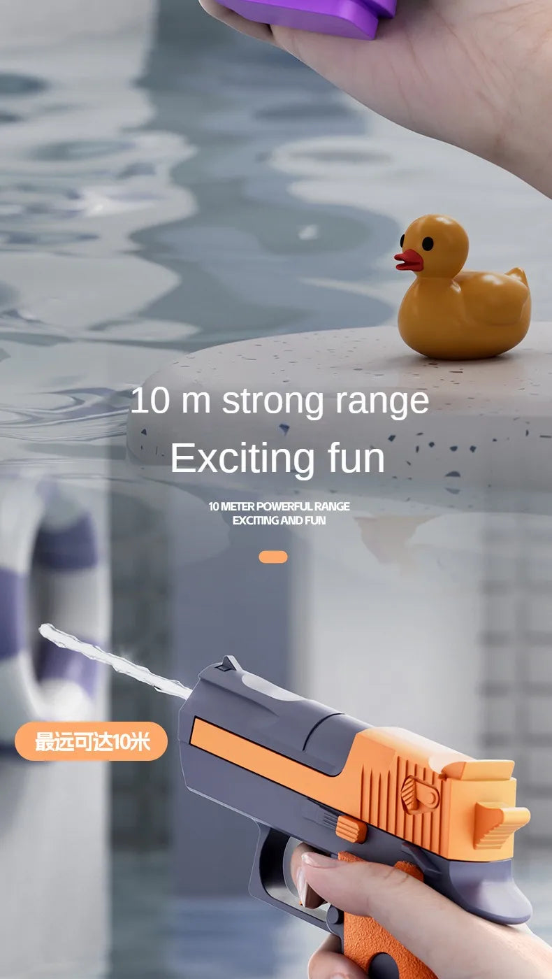 Hot Mini Desert Eagle Mechanical Continuous Firing Water Gun Small Pistol Summer Outdoor Beach Poor Toy Shoot Water Gun for Kids Beauty World Shop
