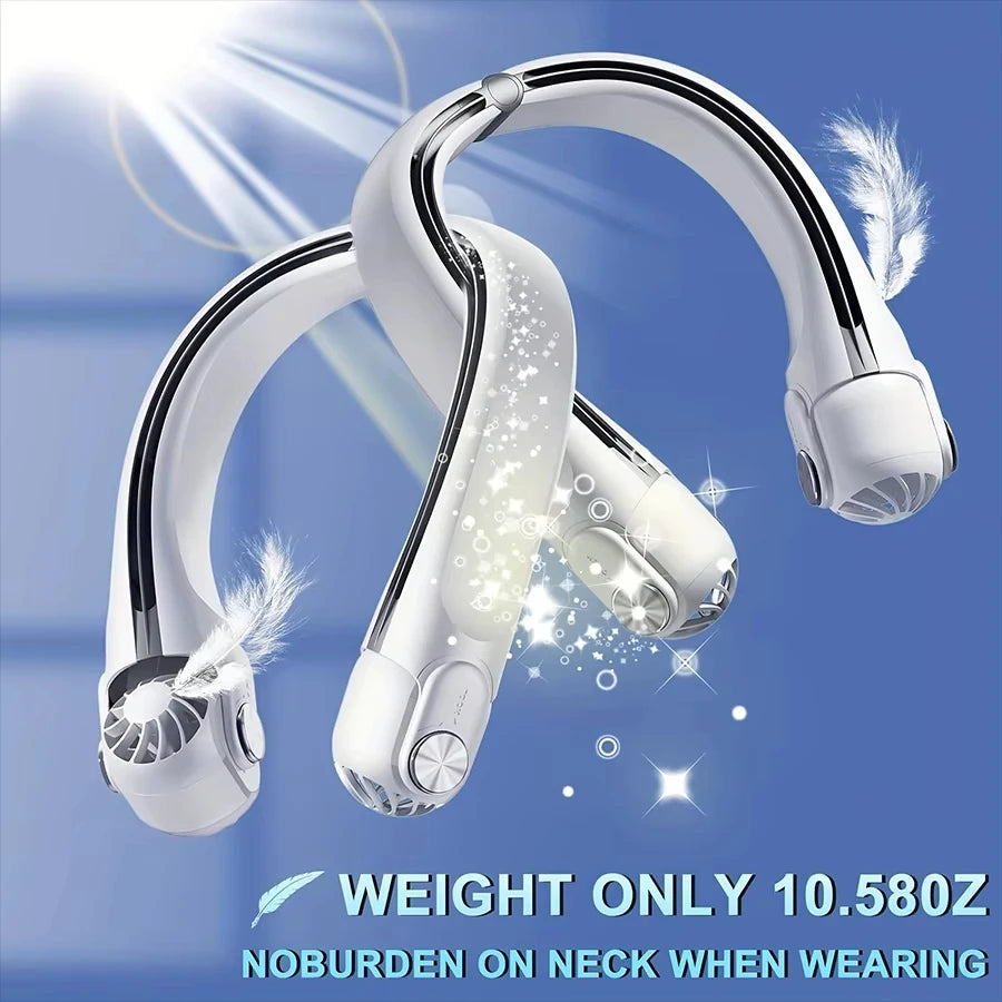 Portable Neck Hanging Fan With Usb Charging Adjustable Bladeless Turbofan Bladeless Student Dormitory Home Outdoor Cooling Beauty World Shop