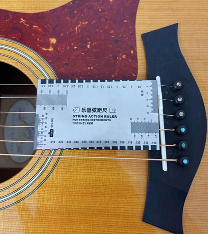 Stainless Steel String Action Gauge Ruler Guitar Bass Instrument Repair Tool Silver Beauty World Shop