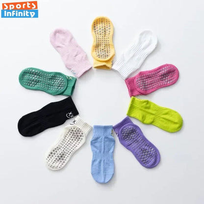 Simple Non-slip Breathable Yoga Socks Women Pilates Socks  Indoor Dance Fitness Gymnastics Professional Training Sports Socks Beauty World Shop
