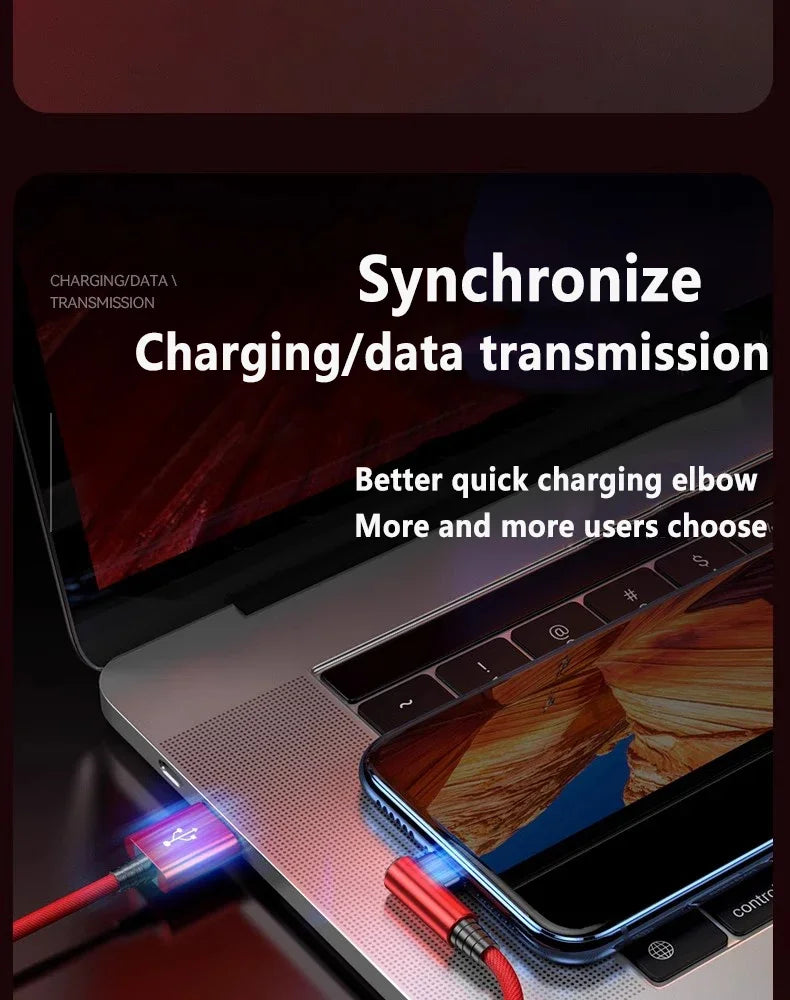 90 Degree USB Cable For iPhone 14 13 12 11 Pro Max X XR 6s 7 8 Plus 2m 3m Lead Mobile Phone Fast Charging Cord Data Charger Wire Beauty World Shop