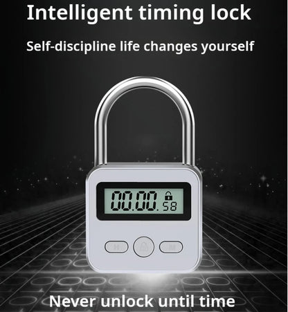 Timer Padlock LCD HD Display Add Backlight Zinc Alloy 99 Hours Max Timing Super Long Standby Anti-addiction Electronic Lock Beauty Trend Shop