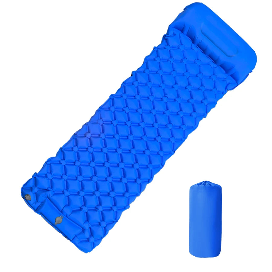 Outdoor Camping Inflatable Mattress Sleeping Pad With Pillows Ultralight Air Mat Built In Inflator Pump Hiking Beauty World Shop