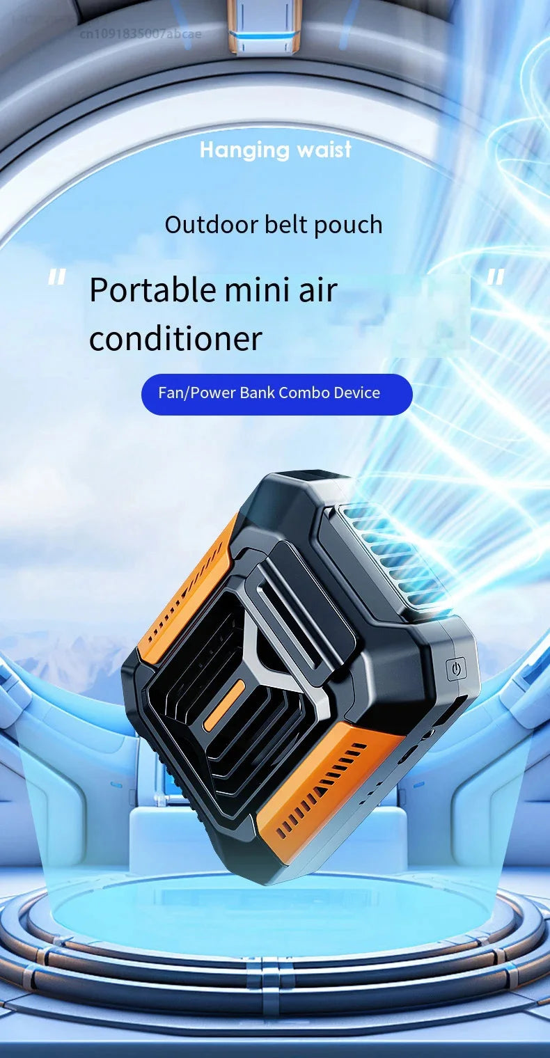 HOMFISH Personal Belt Clip Fan Portable Power Bank Flashlight Wearable Fan Hanging Neck Fan for Outdoor Works Hiking Camping Beauty World Shop