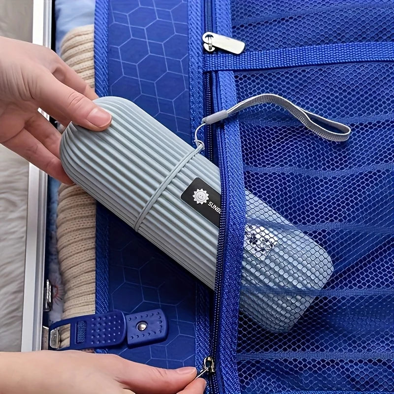 Travel Toothbrush Set: Portable case, rinse cup & toothpaste holder included. Alcohol-free, compact for easy on-the-go oral care Beauty World Shop