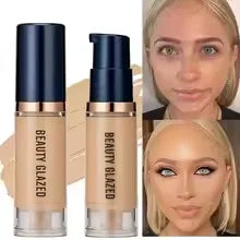 BEAUTY GLAZED 6 Color Liquid Foundation,Full Coverage, Long-Lasting, Waterproof, Natural Effect,Hydrating Beauty Fashion