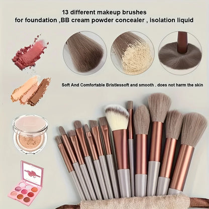 13pcs Makeup Brush Brushes Set Cosmetic Makeup Sponge Makeup Brush Beauty Tool Eyeshadow Blush Professional Brush Set Beauty Fashion
