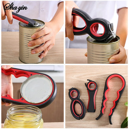Multifunctional 6-in-1 Jar Opener And 4-in-1 Bottle Opener with Non-Slip Lids Gripper - Kitchen Tool for Easy Opening Beauty Fashion