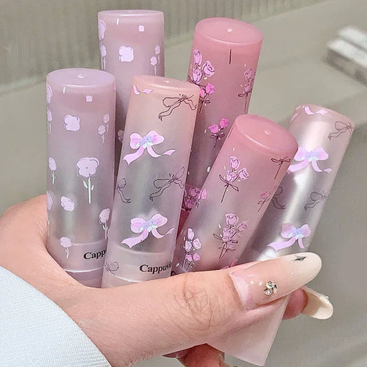 Flowery dish language lip gloss mirror lip glaze beep lip water light lasting makeup not easy to dip cup makeup Beauty Trend Shop