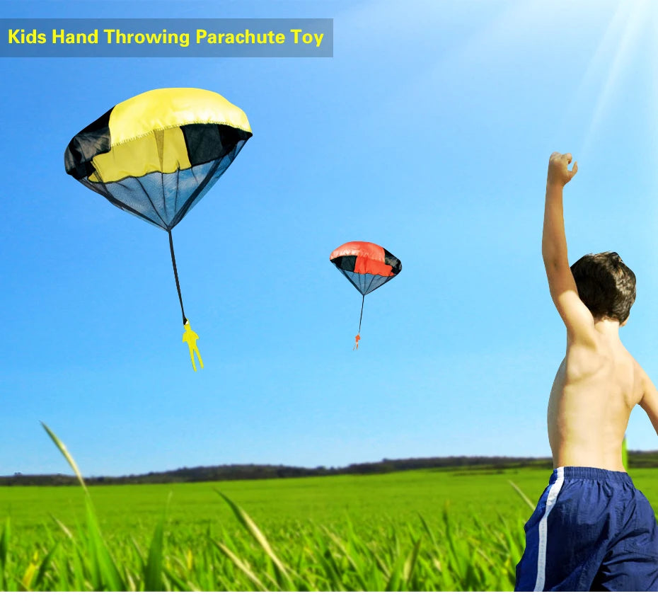 1pcs Hand Throwing Parachute Outdoor Funny Toys Game Play Toys for Fly Parachute Sport with Mini Soldier Toys Beauty World Shop