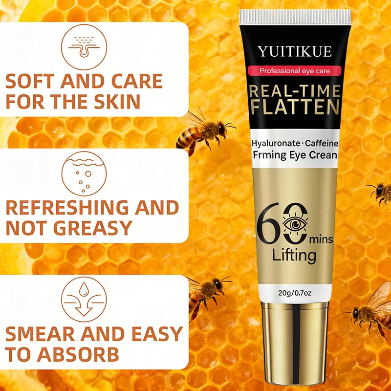 YUITIKUE 60 Min Eye Lift Cream 20g - Hyaluronate & Caffeine, Real-Time Flatten, Refreshing & Fast Absorption, All Skin Types Beauty World Shop