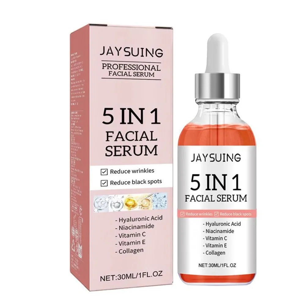 5 In 1 Fade fine lines Firming Face Serum Moisturizing brightning Vitamin C Hyaluronic Acid Facial Serum Shrink Pores Skin Care Beauty World Shop