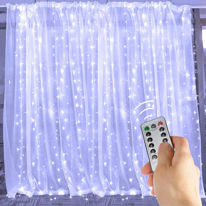 Christmas Lights LED Fairy String Curtain Lights 8 Mode Remote USB Festoon Christmas Decor For Home Holiday New Year Lamp Beauty Fashion