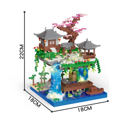 Taohuatan Lake Themed Micro Brick Building Blocks Set Adult Creative Toys Unique Chinese Landscape Model Bricks with LED Light Beauty World Shop