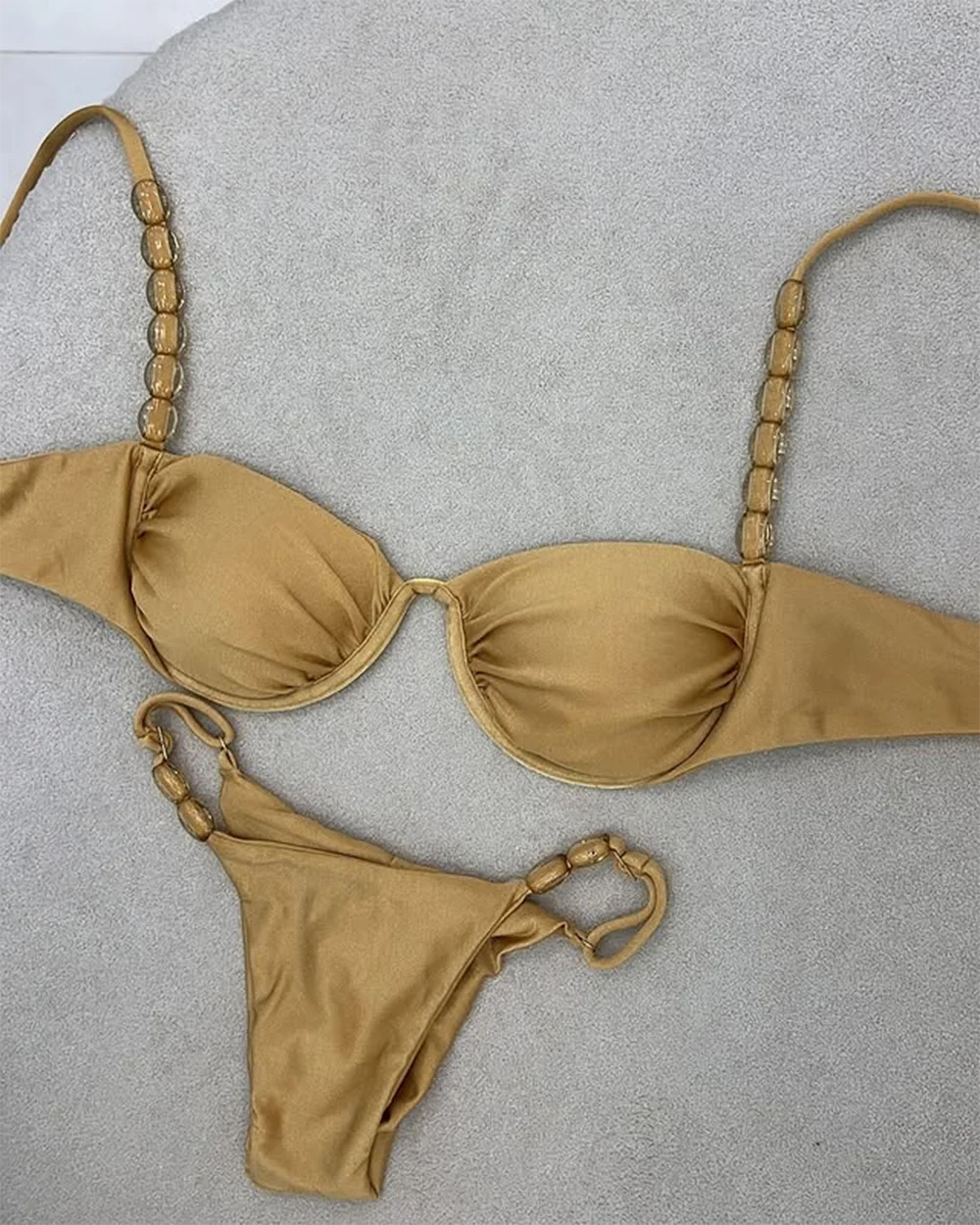 2026 Sexy Bikini Set High Waist Golden Printed Women Swimwear Push Up Bikinis Swimsuit Female Biquini Bathing Suit Beauty World Shop