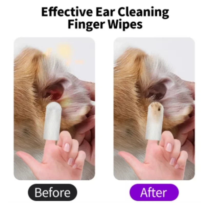 Pet Ear Cleaning Wipes Disposable Ear Care Finger Cover Convenient And Dirty Hand Ear Mite Ear Mite And Dogs Cleaning Wipes Beauty World Shop