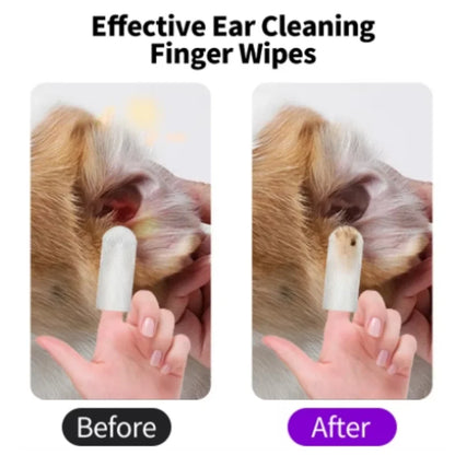 Pet Ear Cleaning Wipes Disposable Ear Care Finger Cover Convenient And Dirty Hand Ear Mite Ear Mite And Dogs Cleaning Wipes Beauty World Shop