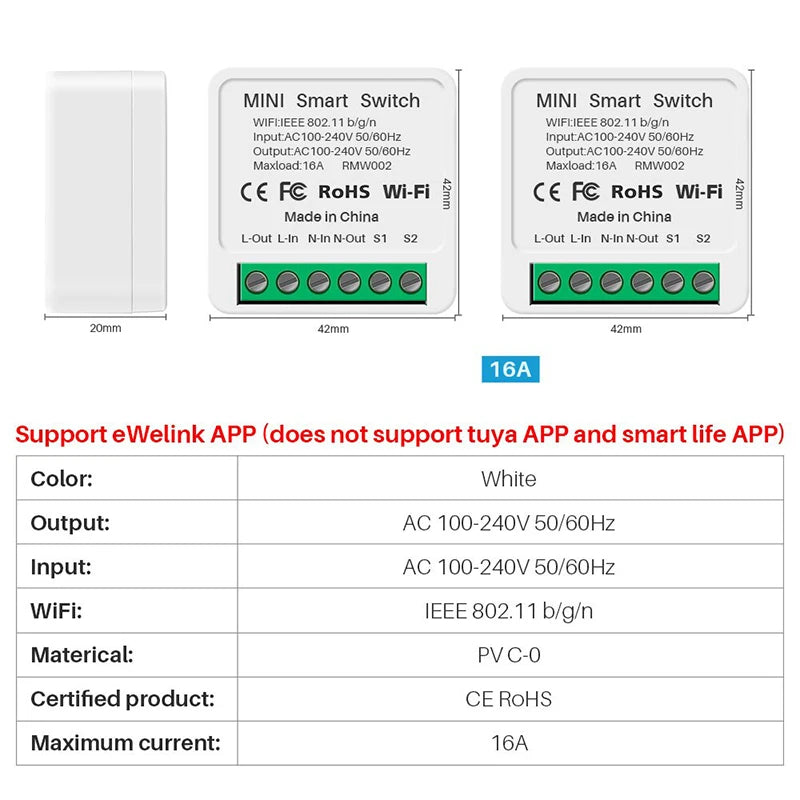 16A Wifi Switch Smart 2-Way DIY Switches Circuit Breaker Timer Support Alexa Маруся Google Home Alice SmartThings Smart Home Beauty World Shop