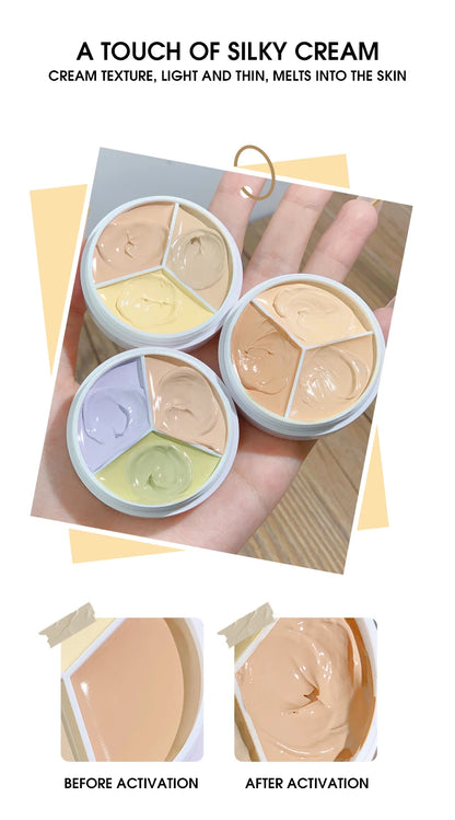 XIXI Pure Holding Makeup Three Color Concealer Spot Acne Print Repair Foundation Dark circles are not easy to stick powder Beauty World Shop