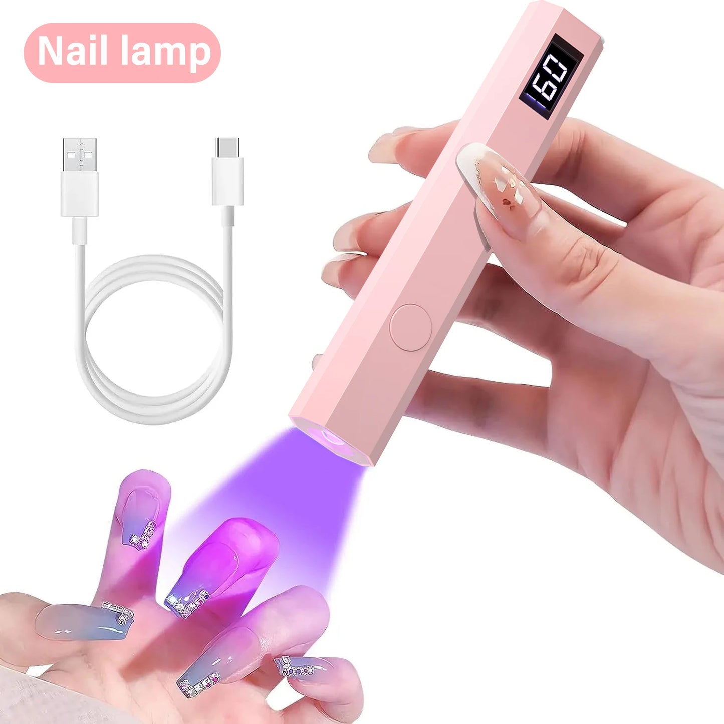 YIKOOLIN Convenient Handheld Nail Dryer Lamp UV/LED Nail Curing All Gel Polish Nail Art Tool Nail Art Convenient Nail Lamp Beauty World Shop