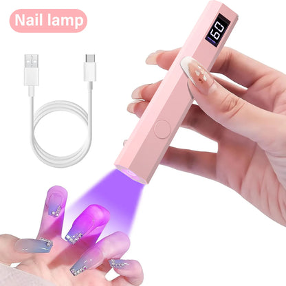 YIKOOLIN Convenient Handheld Nail Dryer Lamp UV/LED Nail Curing All Gel Polish Nail Art Tool Nail Art Convenient Nail Lamp Beauty World Shop