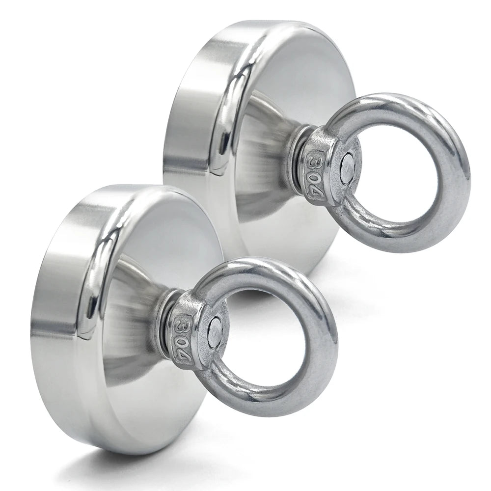 D16~D42mm Super Strong Neodymium Fishing Hook N52 Heavy Duty Rare Earth Neodymium with Countersunk Hole Eyebolt Salvage Magnetic Beauty World Shop