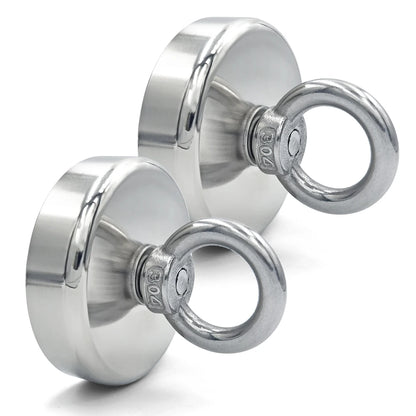 D16~D42mm Super Strong Neodymium Fishing Hook N52 Heavy Duty Rare Earth Neodymium with Countersunk Hole Eyebolt Salvage Magnetic Beauty World Shop