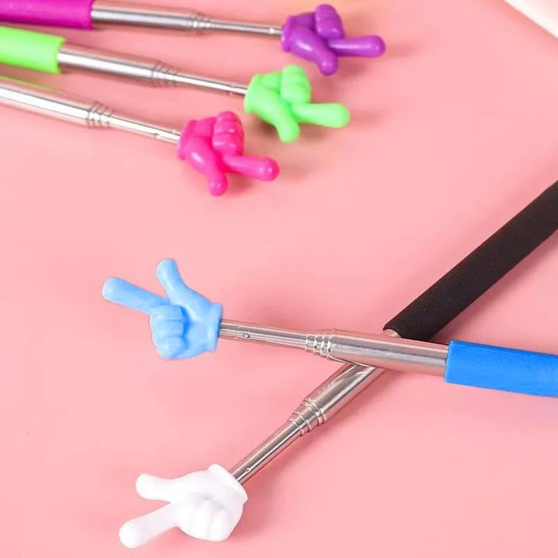 1pPointer Finger Stainless Steel Reading Sticks Telescopic Reading Finger Teaching Aids Gift for Teachers Pointer Finger Stick Beauty World Shop