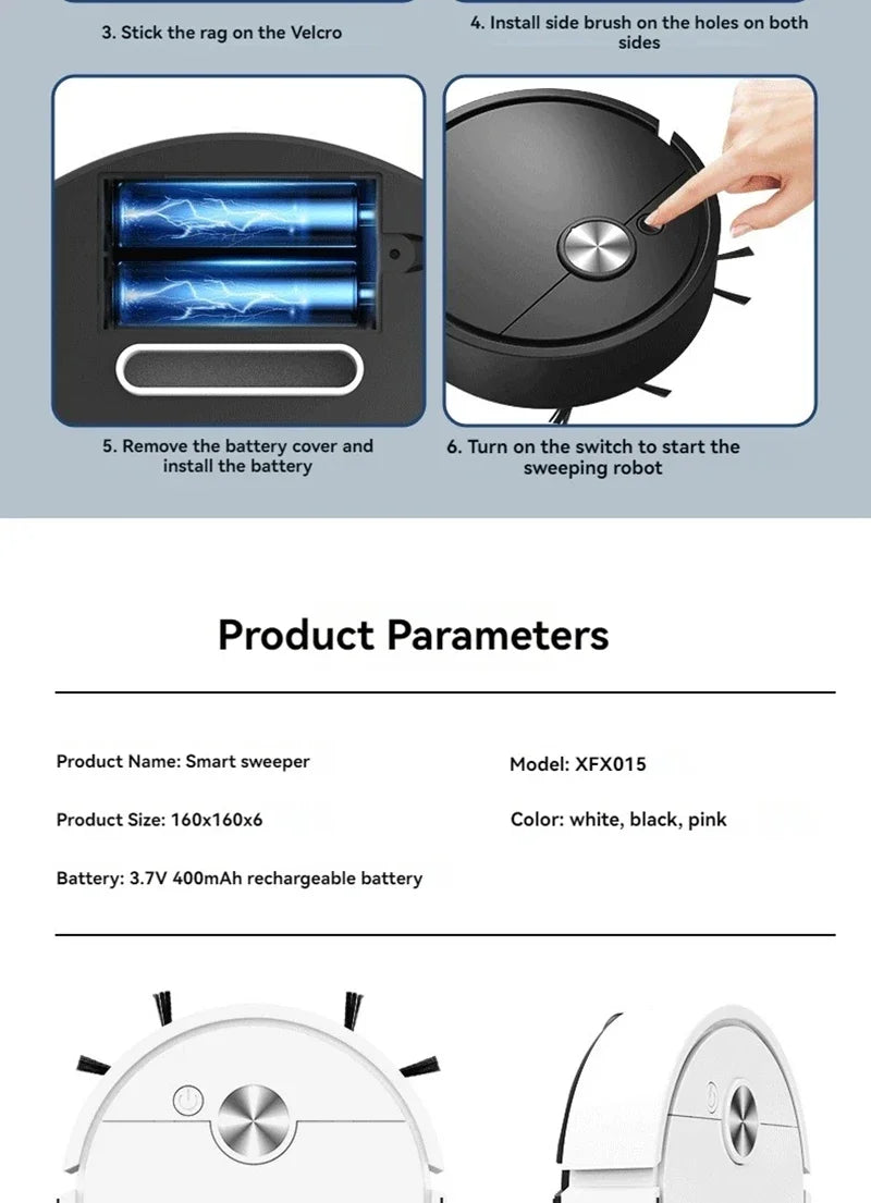 Smart Vacuum Cleaning Robot Mini Mopping Suction And Sweeping Integrated Fully Automatic Cleaning Sweeping Robot Beauty World Shop