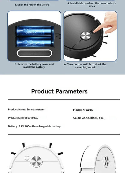 Smart Vacuum Cleaning Robot Mini Mopping Suction And Sweeping Integrated Fully Automatic Cleaning Sweeping Robot Beauty World Shop