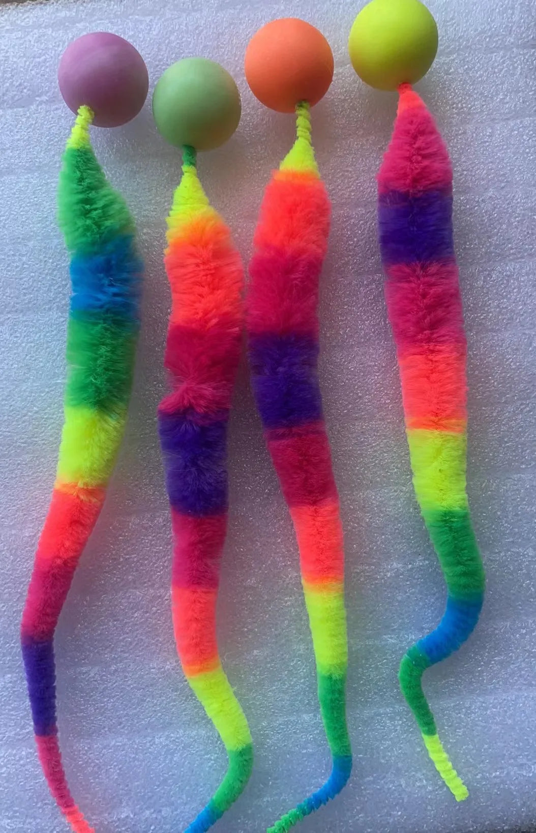 Cat interactive toys Tickle Cat Colorful bouncing ball Pet supplies Puzzle teasing indoor cat worm caterpillar elastic toy Beauty World Shop