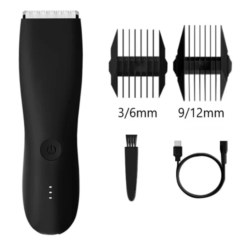[IPX6] Men's Groin/Body Trimmer w/ SkinSafe - Foil Blades & Precision, Rechargeable Ball Shaver for Sensitive Skin Beauty World Shop