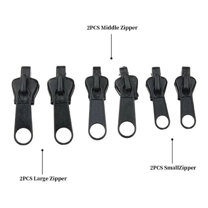 3 Sizes Universal Instant Fix Zipper Repair Kit Replacement Zip Slider Teeth Rescue Sewing Clothes Bag Zippers Tool Accessories Beauty World Shop